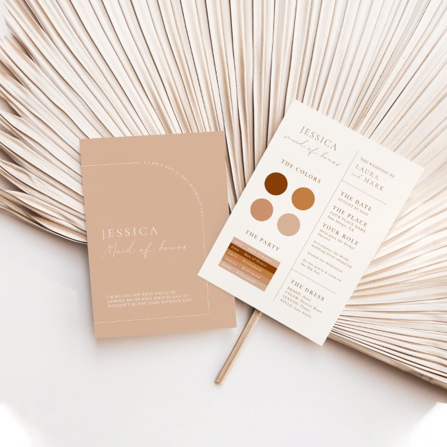 Elegante Minimal Blush Pink Trauzeugin Info Card Einladung (Von Creator hochgeladen)