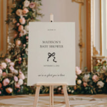 Elegante Minimal Bow Baby Dusche Willkommen