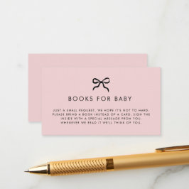 Elegante Minimal Bow Baby Shower Enclosure Card Begleitkarte