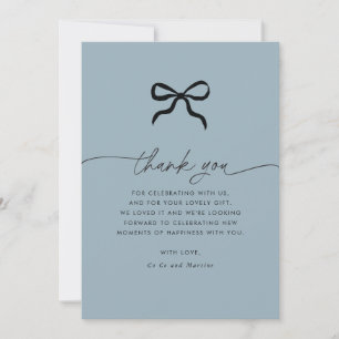 Elegante Minimal Bow Baby Shower Vielen Dank Dankeskarte