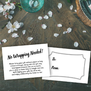 Elegante, Minimal Bridal No Wrap Duschkarte