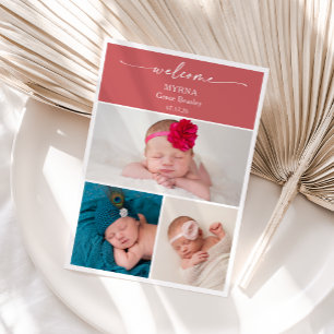 Elegante Minimal Chic Foto-Baby-Ankündigungskarte Einladung