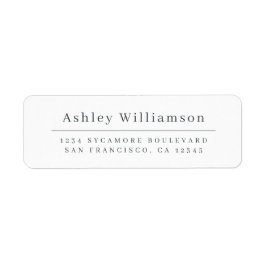Elegante Minimal Chic Schwarz-weiße Rücksendeadres