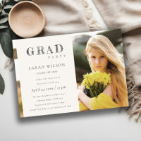 Elegante Minimal Clean Foto Graduation Party