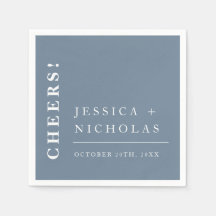 Elegante Minimal Dusty Blue Moderne Hochzeit