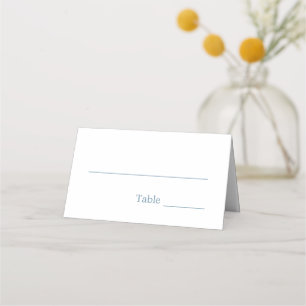 Elegante Minimal Dusty Blue Wedding Platzkarte