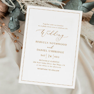 Elegante Minimal Einfache Hochzeit Einladung