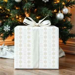 Elegante Minimal Festival Winter Snowflake & Ribbo Geschenkpapier