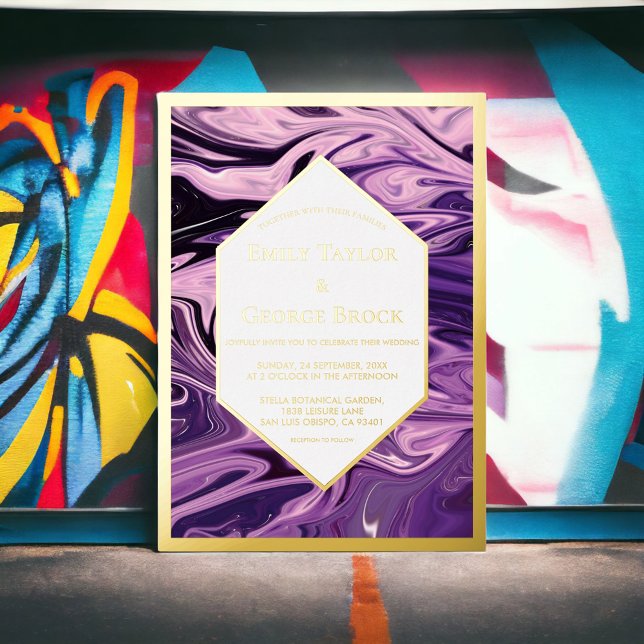 Elegante Minimal Geometrische Galaxie Kunst Hochze Folieneinladung (Von Creator hochgeladen)