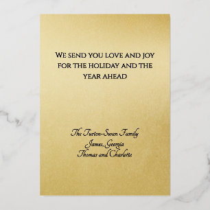 Elegante Minimal Gold Foil Schwarzes Baden Folien Feiertagskarte
