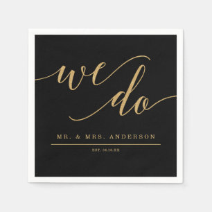 Elegante Minimal Gold Hochzeit Cocktail Napkin Serviette