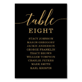 Elegante Minimal Gold Tischnummern Sitzkarte