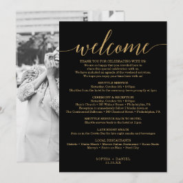 Elegante Minimal Gold Wedding Welcome Inv Einladung