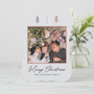 Elegante Minimal Gray Weihnachtsgrüße Karte