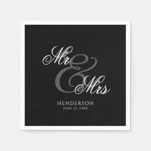 Elegante Minimal Herren und Damen Hochzeit Serviette