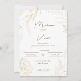 Elegante Minimal-Hochzeits-Einladung – Bearbeitbar Einladung