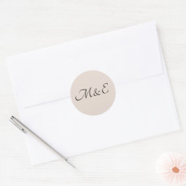 Elegante Minimal Monogram Wedding Runder Aufkleber
