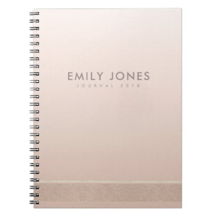 ELEGANTE MINIMAL-ROSE GOLD SHIMMER PERSONALISIERT NOTIZBLOCK