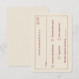Elegante Minimal-RSVP-Hochzeitskarte RSVP Karte
