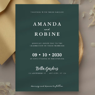 Elegante Minimal Sage Green Wedding Einladung