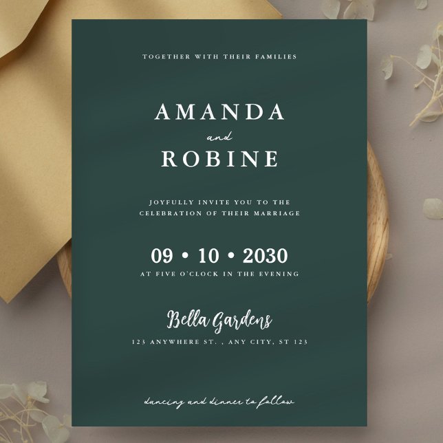 Elegante Minimal Sage Green Wedding Einladung (Von Creator hochgeladen)