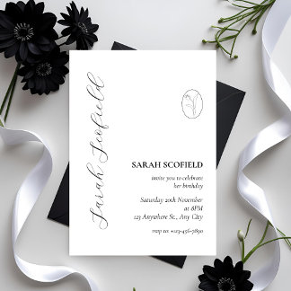 Elegante Minimal Script 30. Geburtstag Einladung