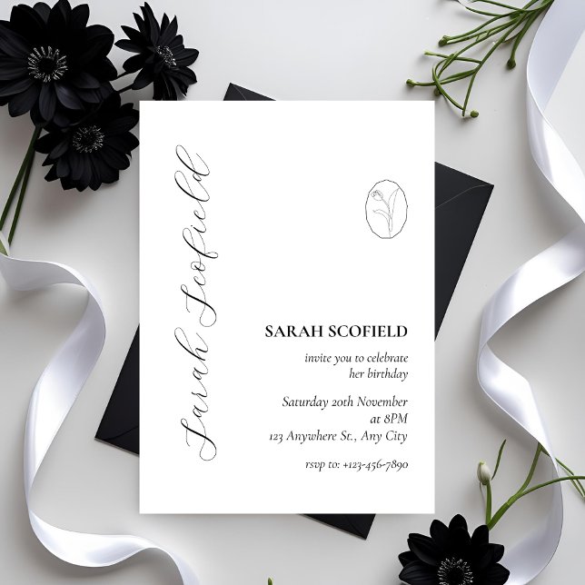 Elegante Minimal Script 30. Geburtstag Einladung (Von Creator hochgeladen)