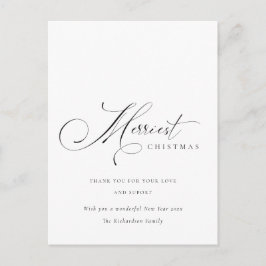 Elegante Minimal Script Einfachste Weihnachtsgrüße Postkarte