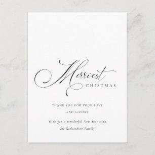 Elegante Minimal Script Einfachste Weihnachtsgrüße Postkarte
