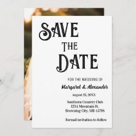 Elegante Minimal Script Save the Date Hochzeit Einladung