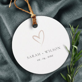 Elegante Minimal Simple Blush Pink Heart Wedding Geschenkanhänger