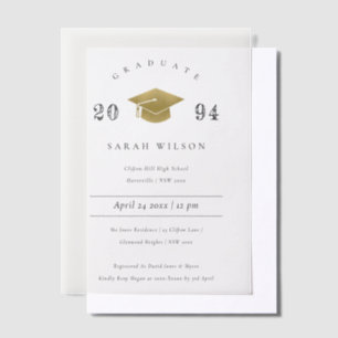 Elegante Minimal Simple Gold Foil Graduation Party