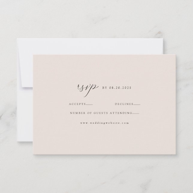 Elegante Minimal Taupe Moderne RSVP Karte (Vorderseite)