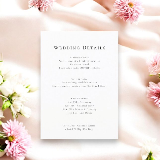 ELEGANTE MINIMAL WEDD DETAILS KARTE (Von Creator hochgeladen)