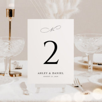 Elegante Minimal Wedding Tischnummer