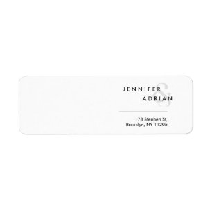 Elegante Minimal White Modern Wedding Return Addre