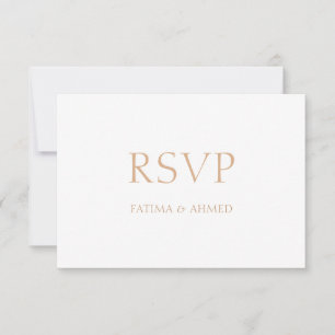 Elegante Minimal White Muslim Wedding RSVP Card Karte