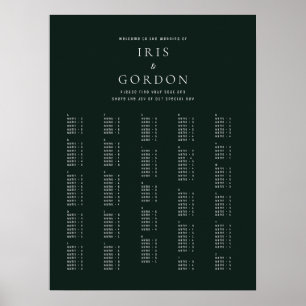 Elegante minimale Alphabetische Sitzkarte Poster