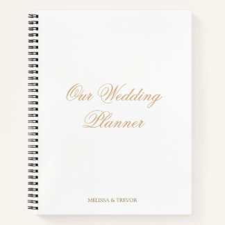 Elegante Minimale Formelle Schrift Unsere Hochzeit Notizbuch