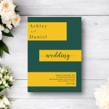 Elegante minimale Grün-Gold Moderne schicke Hochze