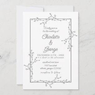 Elegante Minimale Hochzeit Einladung
