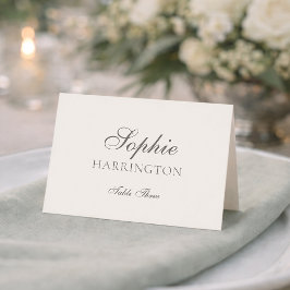 Elegante minimale Hochzeitsplatzkarte Tischnummer