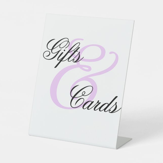 Elegante minimale Lila Karten und Geschenke Sockelschild (Vorderseite)