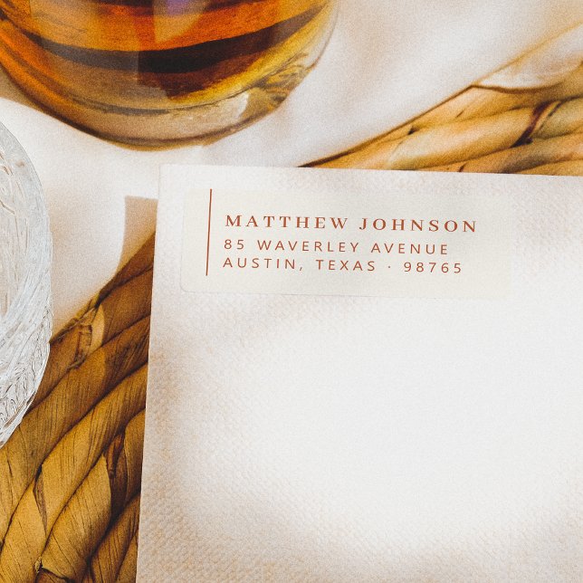 Elegante minimale, Links Aligned-Rücksendeadresse (Label Mock-up)