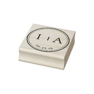 Elegante minimale Monogramm-Hochzeitsanfangsbuchst Gummistempel