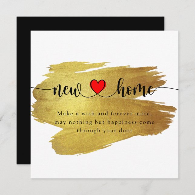 Elegante Minimale Neue Zuhause Housewarming Card Dankeskarte (Vorne/Hinten)