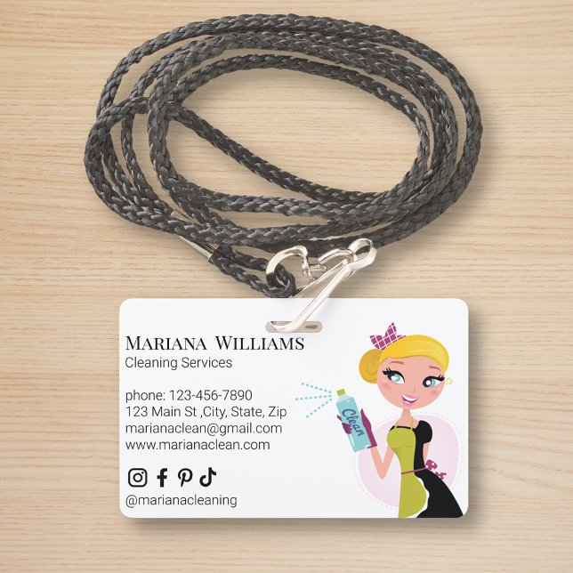 Elegante minimale Reinigung sozialer Medien Ausweis (Von Creator hochgeladen)