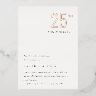 Elegante minimale Rose Gold jedes Jahr Folieneinladung