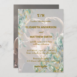 Elegante minimale saubere, neutrale rustikale Foto Einladung