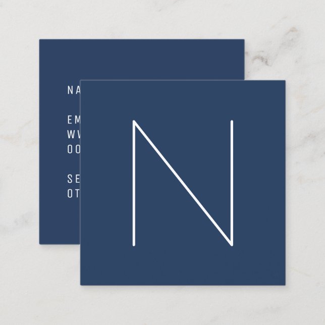 Elegante minimale schlichte quadratische visitenkarte (Vorne/Hinten)